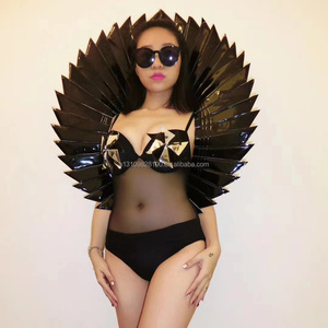 Costume gonflable une pièce pour femmes, ensemble féminin, <span class=keywords><strong>noir</strong></span>, argent, avec avant et arrière plan - Product Image 2