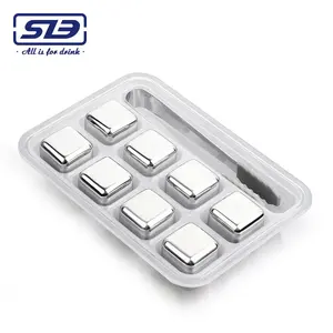 8 Pcs Whiskey Stones Stainless Steel Metal Ice Cubes Reusable Whiskey Rocks Beverage Chilling Stones For Scotch And Bourbon
