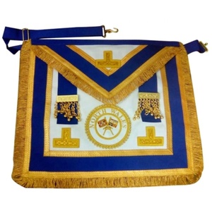 Tablier de maître maçon de grande loge brodé à la main en lingot d'or personnalisable conception 3D insignes de logo aimant insignes maçonniques - Product Image 3