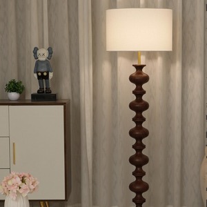 Floor <b>Lamp</b> Led Light Source <b>Switch</b> Control Warm Ambient Lighting Home Decor Rustic Artistic Design Living Room Style - Product Image 1