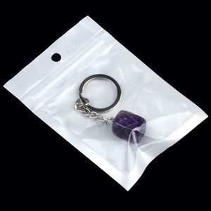 Porte-clés en pierre naturelle de cristal, pendentif en quartz en forme de bloc oblong, cadeau souvenir, vente en gros - Product Image 4