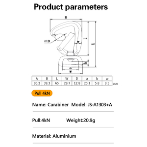Jensan acclamato 5kn moschettone girevole in alluminio Multi-strumento gancio a scatto per guinzaglio cane per l'estrazione - Product Image 6