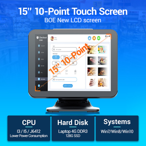 Máy Tính Tiền Đăng Ký Hệ Thống Pos Thức Ăn Nhanh Dành Cho Doanh Nghiệp Nhỏ Với Hồ Sơ Bán Hàng 15 Inch Windows All In One Caisse - Product Image 2