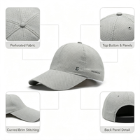 Casquette de baseball unisexe à séchage rapide, perforée, respirante, protection solaire, chapeau de sport en maille pour la course à pied, le golf et les activités de plein air