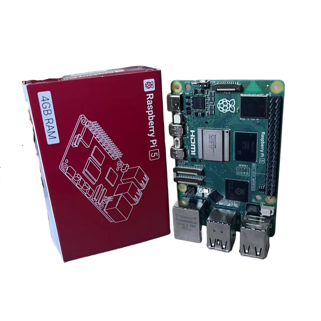 New Green Raspberry Pi 5 Model B Development Board with 4GB RAM Cortex-A76 Processor RoHS Compliant Fly Pi Applications