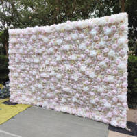 Seiden-5D-Hintergrund Bühnendekoration Handgefertigte Realistische Künstliche Blumenwand Echt Aussehende Weiße Blumenwand