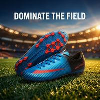 Chaussures de football FG durables pour hommes Entraînement quotidien Terrain ferme Bottes de football légères Respirantes Imperméables Confortables
