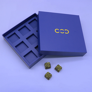 Lussuosa <span class=keywords><strong>Scatola</strong></span> Regalo Rigida in Cartone Blu Navy con Coperchio e Base per <span class=keywords><strong>Confezione</strong></span> di Barrette di Cioccolato - Product Image 2