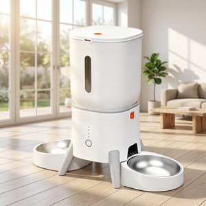 Comedero Automático Moderno para Mascotas con Control por Aplicación WiFi, Diseño de Doble Tazón para Uso en Interiores, Material de Grado Alimenticio, Conveniente para Hogares con 2 Mascotas - Product Image 1
