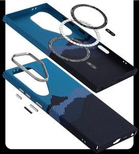 Funda Rígida Para Samsung S24 <span class=keywords><strong>S23</strong></span> Ultra, Ultradelgada Con Textura de Fibra de Carbono Kevlar, Carga Magnética Inalámbrica y Sensación al Tacto Como la Piel - Product Image 3