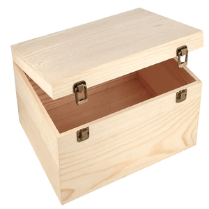 Extra large unfinished organizer displays storage hinged lid DIY hot selling large wooden box