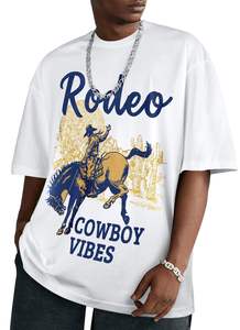 T-shirts graphiques surdimensionnés pour hommes T-shirts à col rond en coton mélangé pour hommes T-shirts à manches courtes coupe ample - Product Image 2