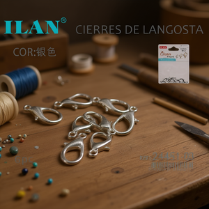 Chiusure a moschettone Ilan 23 mm colore argento, accessori per gioielli, 6 pezzi - Product Image 2