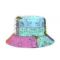 Coloré Patchwork Bandana Réversible Seau Chapeau Vintage Paisley Bandana Imprimer 100% Coton Seau Chapeau Bob Gorras Fishermancap