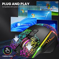 Souris filaire Programmable 8000 DPI RGB souris d'ordinateur de jeu led