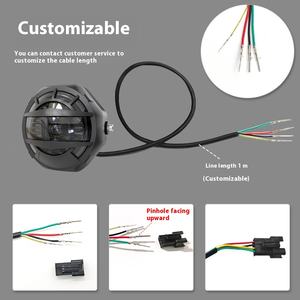 Lumière tout-en-un 36V pour vélo électrique et moto avec phare et klaxon à <span class=keywords><strong>faisceau</strong></span> haut et bas pour cyclomoteurs électriques dotés d'un moteur sans balais - Product Image 3