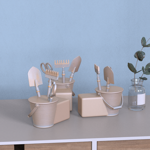 Ciseaux en polyrésine pour outils de jardinage créatifs personnalisés Râteau à bêche Cylindre en fer Pieds de support pour jardinière en forme de pot - Product Image 5