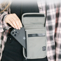 Dompet Leher Anti Air RFID Blocking dari Bahan Nylon, Organizer, Tempat Kartu, Portabel, Tempat Paspor Keluarga