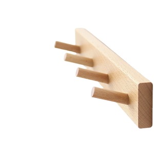 Wooden Wall <b>Hooks</b> For Entryway Coat Rack Storage Natural Wood Color Wall Mounted No Drilling Required - Product Image 3