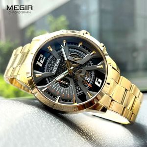 นาฬิกาข้อมือ MEGIR 2221 โครโนกราฟ กันน้ำ เรืองแสง สปอร์ต สีเงิน ควอตซ์ สแตนเลส สำหรับผู้ชาย แฟชั่นลำลอง แสดงวันที่อัตโนมัติ - Product Image 2