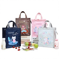 Sac à déjeuner pliable portable en tissu Oxford style dessin animé, doublure en aluminium épaisse, boîte à bento isotherme directement de l'usine