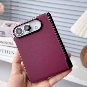 Étui de téléphone magnétique en cuir PU avec placage électrolytique personnalisé pour iPhone 18 Fold 18 Ultra, charge sans fil, coque rigide fine et protectrice - Product Image 1