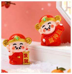 Statuette in Resina del Dio della Ricchezza per il Capodanno Cinese 2026, Decorazioni Zodiacali per Bracciali, Ciondoli e Portachiavi - Product Image 3