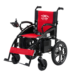 Fauteuil roulant électrique pliable à quatre roues en aluminium léger avec frein pour la physiothérapie <span class=keywords><strong>des</strong></span> personnes handicapées - Product Image 5