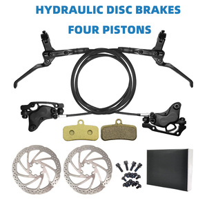 בלם דיסק הידראולי עם ארבע בוכנות, קליפר בלם דיסק הידראולי דו-צדדי אוניברסלי לאופני הרים - Product Image 1