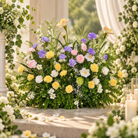 Bouquet de fleurs artificielles, arrangement floral artificiel pour mariage, fête, banquet, décoration de table à la maison ou au bureau