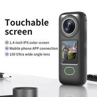 Mini caméra d'action de poche 4K HD WiFi avec écran de 1,4 pouce 125 °   Caméra d'enregistrement grand angle pour casque de moto et de vélo