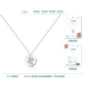 สร้อยคอ birthstone December-เหล็กชุบเงิน-เครื่องประดับวันเกิด - Product Image 1