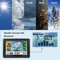 Station météo thermomètre numérique hygromètre baromètre Phase de lune alarme Table horloge murale Snooze Station météo sans fil