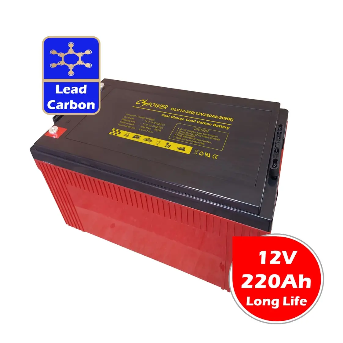 Cspower 12V 220Ah Onderhoudsvrije Loodkoolstofbatterij Voor Blokeconomie Batterij China Levering Vs: Ritar HLC12-220 Dar