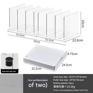 Sac transparent sac à main organisateur de rangement pour placard étagère réglable séparateur sac séparateur <span class=keywords><strong>livre</strong></span> étagère placard sac à main organisateur - Product Image 2