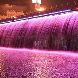 KOSTENLOSES DESIGN Außenwasserwand LED-Leuchte Wasserfall Wasserfall-Wasserfunktion Brunnen