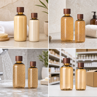 Botellas de Plástico PET Transparentes de 125 ml y 250 ml, Forma Redonda, con Tapa de Rosca, para Lociones, Champú, Gel de Ducha para Bebés, Pedido Mínimo