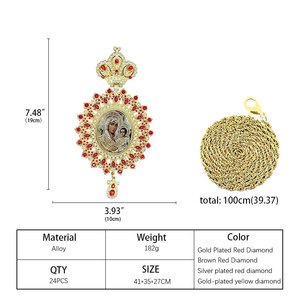 HT alliage de zinc pendentif orthodoxe croix de l'évêque poitrine de prêtre croix jésus saint george vierge <span class=keywords><strong>marie</strong></span> cadeau chrétien rituel religieux - Product Image 5