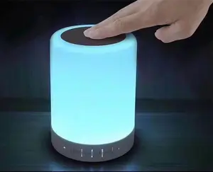 Haut-parleur intelligent sans fil, pour la chambre à coucher, lampe de chevet, avec commande tactile, LED, couleur changeante, 50 w