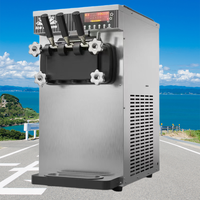 Machine à glaces molles commerciale automatique de comptoir à 3 saveurs pour la fabrication de yaourts et de gelatos