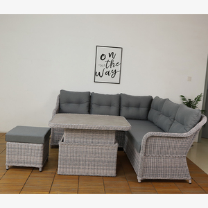 Mini sofá <span class=keywords><strong>modular</strong></span> de jardín de ratán de 5 plazas Premium de lujo, muebles modernos de exterior para comedor, patio, hoteles - Product Image 5