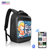 Pantalla LED Flexible a Todo Color de 64x64, Panel LED Programable con Animación de Imágenes, Pantalla Inteligente para Publicidad, Tablero LED para Mochila