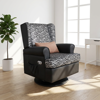 Canapé-lit italien de luxe contemporain en tissu imprimé léopard, fauteuil pivotant inclinable moderne, personnalisé pour la maison, le bureau, les loisirs, le salon