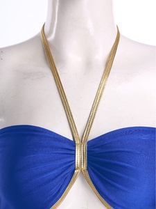 Traje de Danza del Vientre para Mujer, Top Corto y Falda con Braguitas Metálicas, para Cosplay, Fiestas, Espectáculos, Eventos Temáticos, Danza del Vientre - Product Image 3