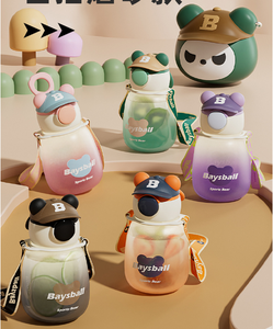 Botella de Agua de Lujo con Forma de Animal Adorable 2026, Venta al por Mayor, Vaso Infantil con Logotipo Personalizado, Tapa con Gorra de Béisbol y Correa para el Hombro - Product Image 4