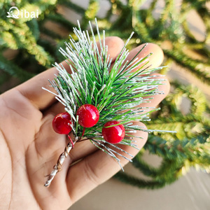 Qibai Mini Cây Giáng Sinh Phụ Kiện Thông Kim Trong Hộp Quà Tặng Bột Tuyết Hoa Giáng Sinh Trang Trí Đồ Trang Trí - Product Image 2