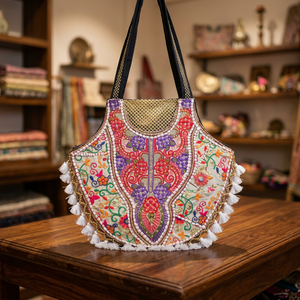 Bolsos de Mano Casuales de Cuero Genuino, Plegables, con Cierre, Impermeables, Ligeros, de Gran Capacidad, Estilo Tradicional Indio, a la Moda - Product Image 1