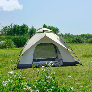 เต็นท์อัตโนมัติสองชั้น น้ำหนัก 4.0 กก. ผ้าอ๊อกซ์ฟอร์ด 210D เคลือบสีเงิน สำหรับตั้งแคมป์ปิกนิกกลางแจ้ง กันน้ำ กันแดด - Product Image 4