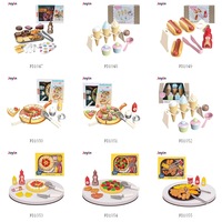 Ensemble de thé de l'après-midi avec pizza poulet frit et croquettes de pommes de terre pour les enfants Pretend Tea Party Fun