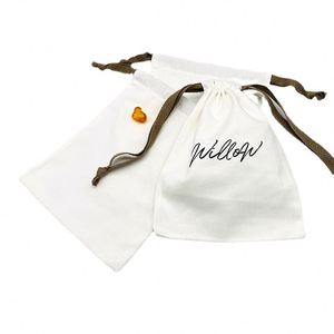 Wholesale Custom Logo Organic Cotton Muslin Sachet Shopping Gift <b>Drawstring</b> <b>Bag</b> Cotton Canvas <b>Drawstring</b> <b>Bag</b> - Product Image 1